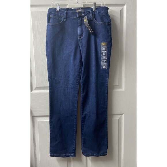 Lee  Relaxed Fit Jeans Womens 10 Straight Blue Denim Mid Rise Dark Wash NWT - Picture 5 of 6